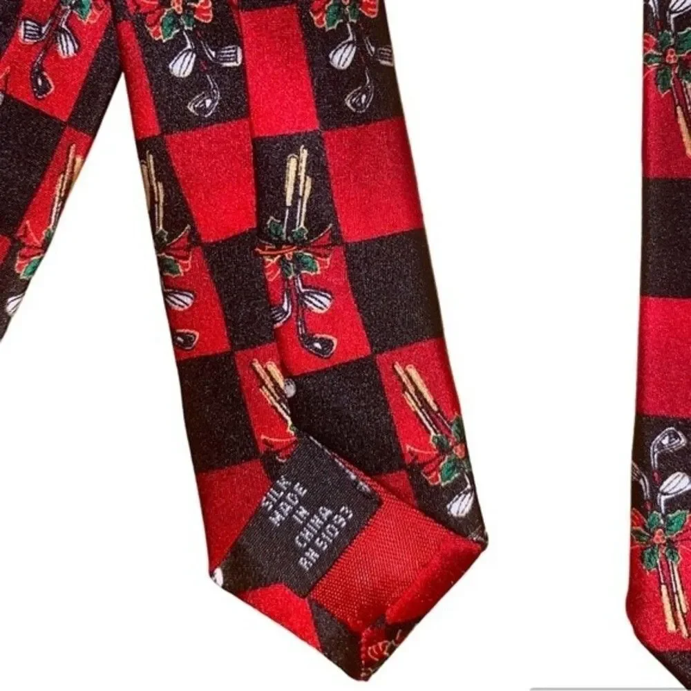 HALLMARK Mens Silk Holiday Golf Tie